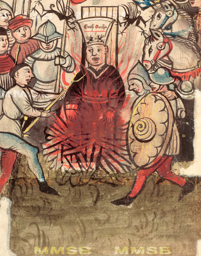 Jan Hus in Richental’s Chronicle, Prague Manuscript Early depiction of Jan Hus in Ulrich Richental’s Chronicle of the Council of Constance, Prague manuscript, 1460–1464